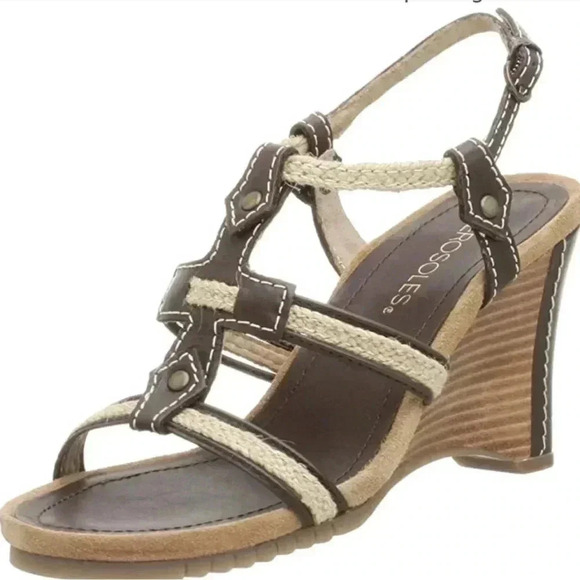 Aerosoles Swish Bone brown leather wedge, size 11 - Picture 1 of 6